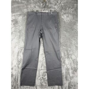 EXPRESS Producer Men Gray Flat Front Chinos Dress Pants‎ Casual Work Size 32 34